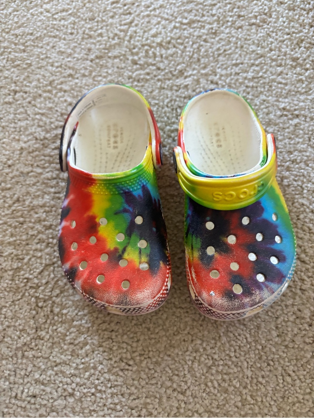 Kids Tie-Dye Crocs- Size 8